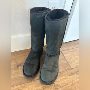 UGG Women's Classic Tall II Black Suede Winter Boot Size US 8